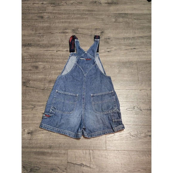 Vintage 2001 Y2K Tommy Hilfiger Tommy Jeans Blue Denim Overall Shorts Adult M - Picture 2 of 9